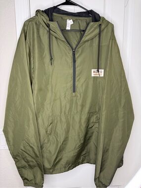 KCCO The Chive Men’s XL Olive Green Hooded Anorak Windbreaker Jacket